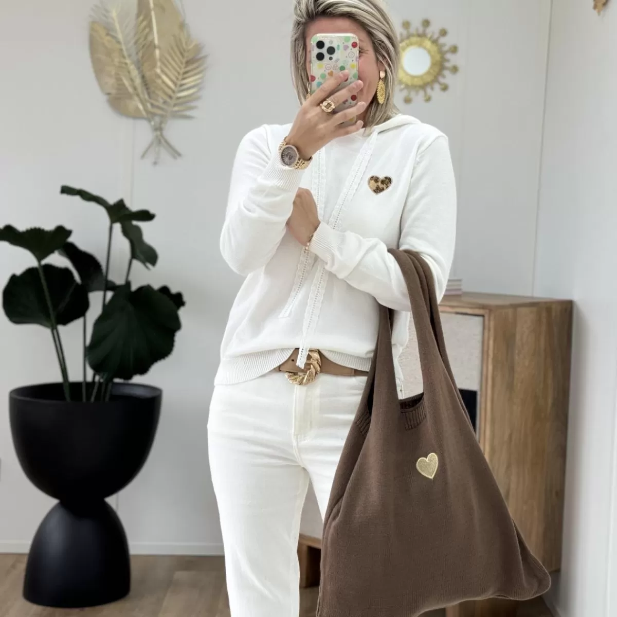 Sac en maille chocolat<Le Dressing de Sarah D Best Sale