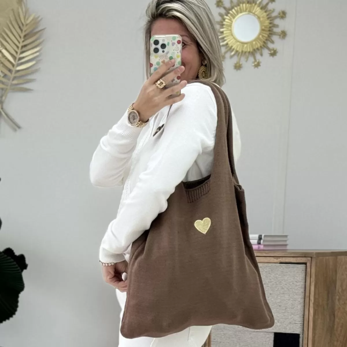 Sac en maille chocolat<Le Dressing de Sarah D Best Sale