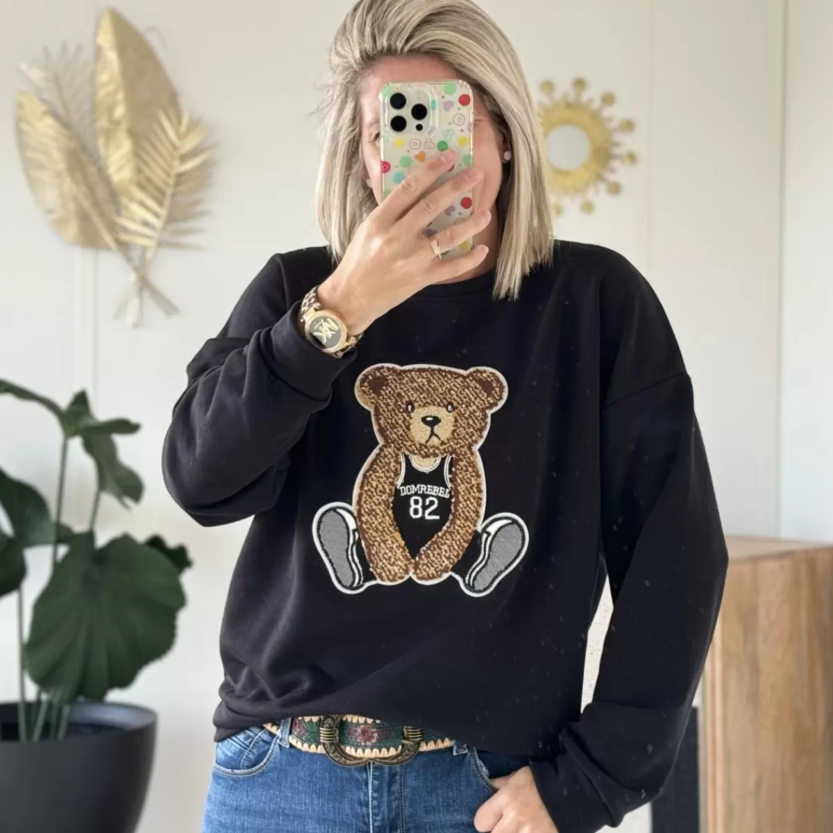 Sweat Bear noir<Le Dressing de Sarah D Discount