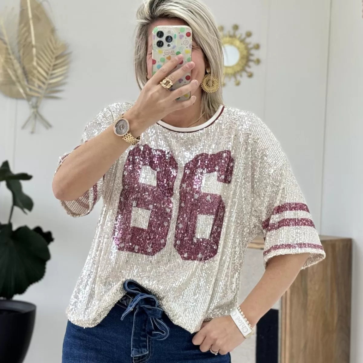 Tee shirt 86 bordeaux<Le Dressing de Sarah D Cheap