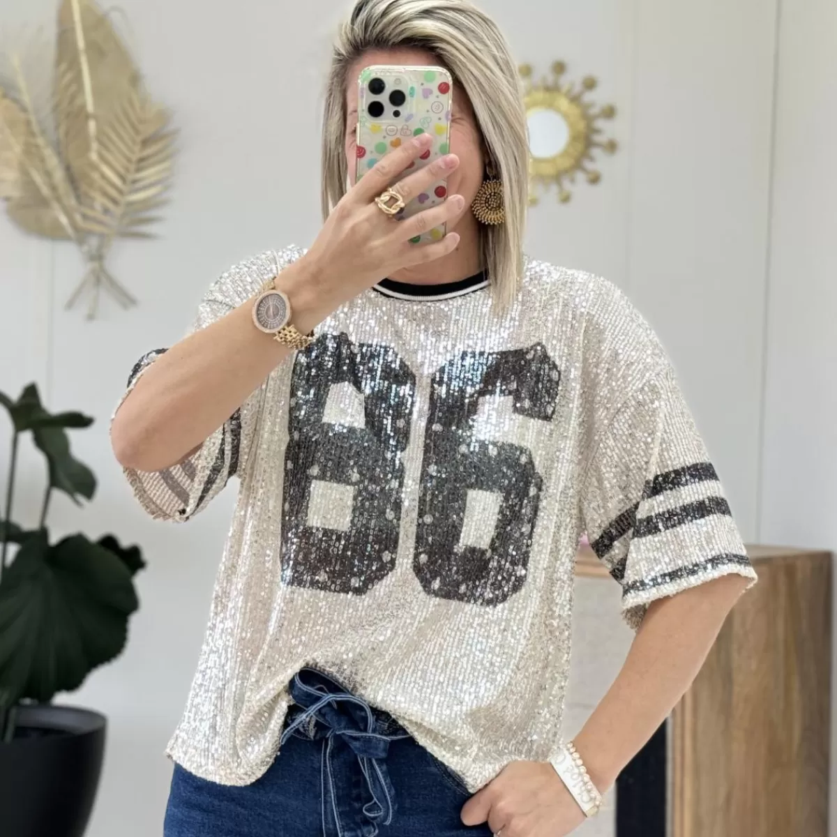 Tee shirt 86 noir<Le Dressing de Sarah D Best