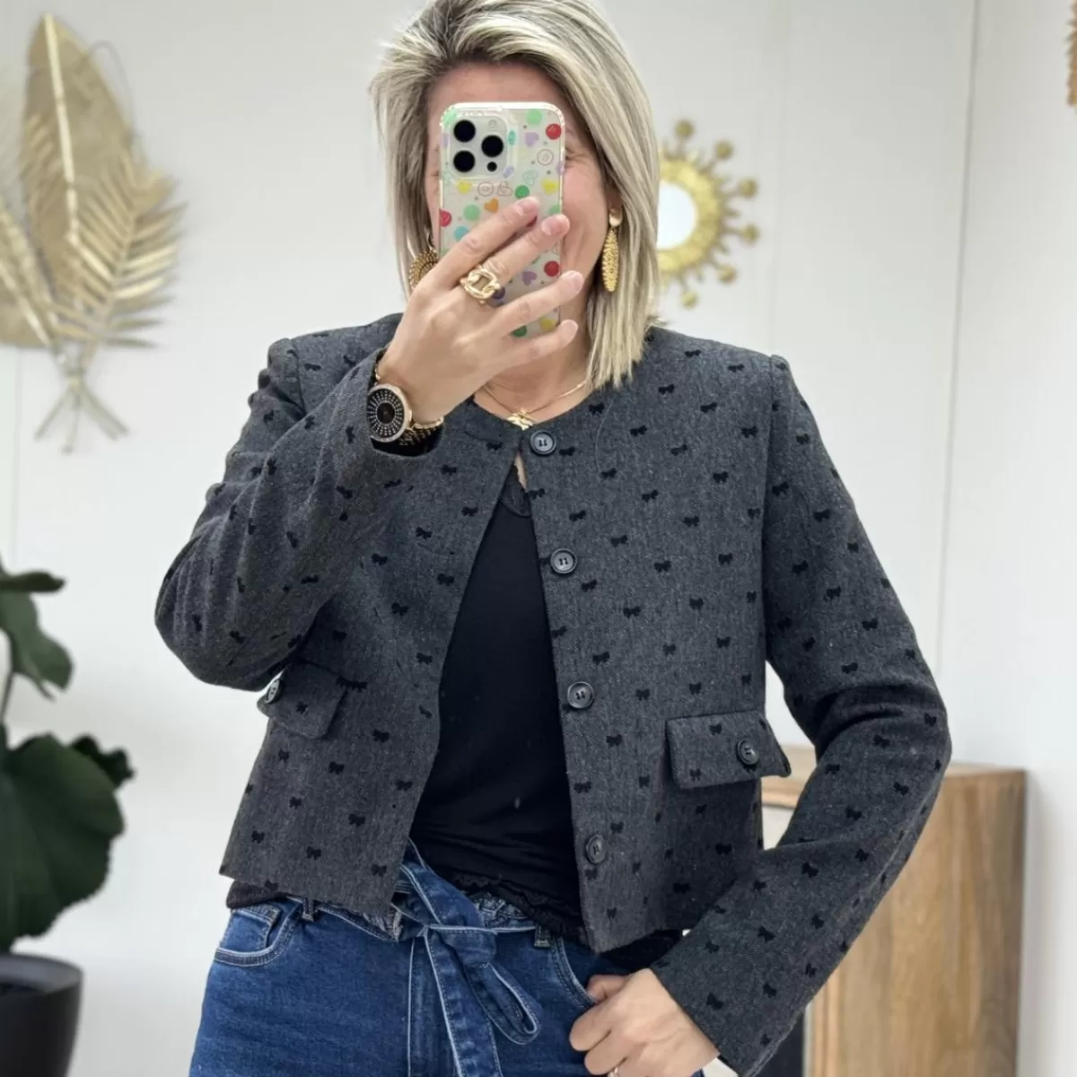 Veste Daisy gris foncé<Le Dressing de Sarah D Clearance