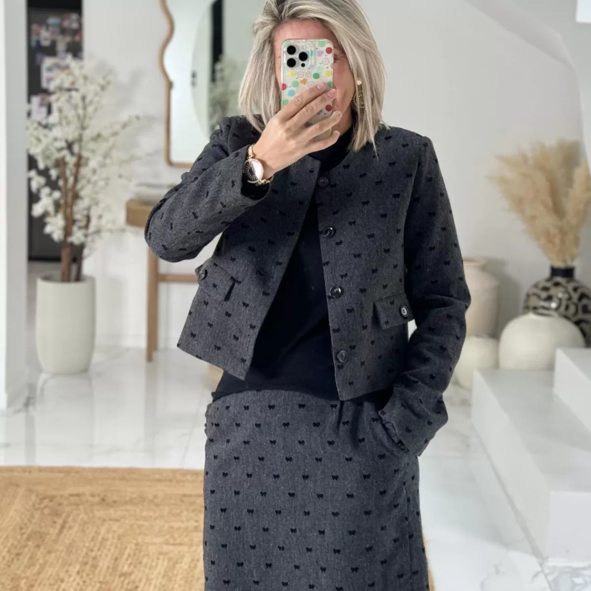 Veste Daisy gris foncé<Le Dressing de Sarah D Clearance
